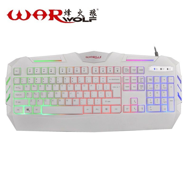 Fiery Wolf K3 Manipulator Sense Wired Keyboard Waterproof Usb Game Seven Color White Mute Cflol Multimedia