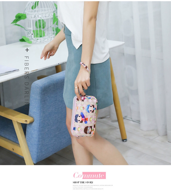 Mới đeo phụ nữ túi cổ tay dài còng tay sáu inch màn hình lớn túi điện thoại di động vai túi vải tay lưu trữ túi xách nữ hàng hiệu