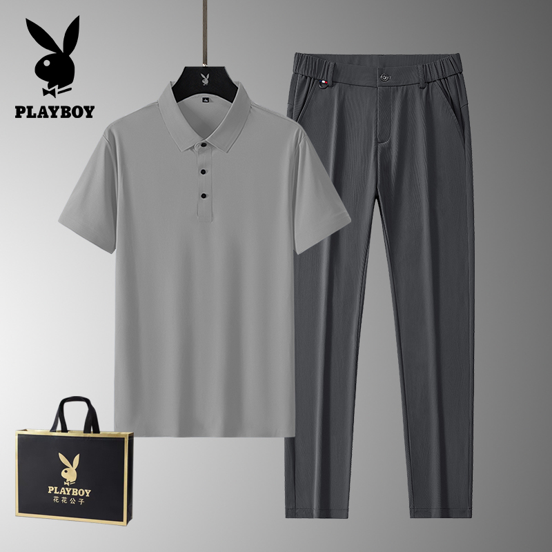 Molong Men's Ice Silk Polo Shirt Short-Sleeved Suit Summer Business Casual Men's Clothing Middle-Aged and Elderly Father's Summer Clothing