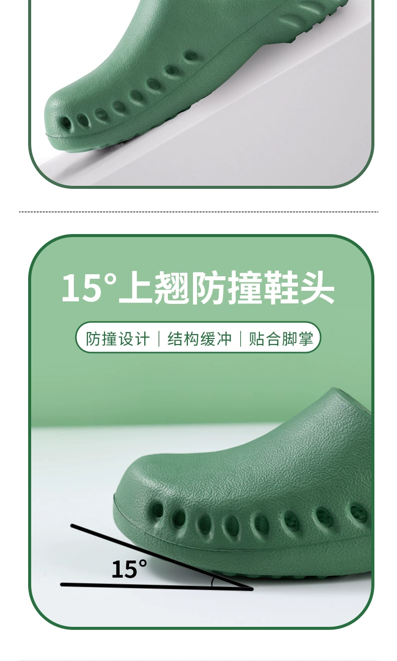 Medical operating room slippers for women, non-slip breathable laboratory hole-toe toe men's shoes, ICU doctor's special surgical shoes