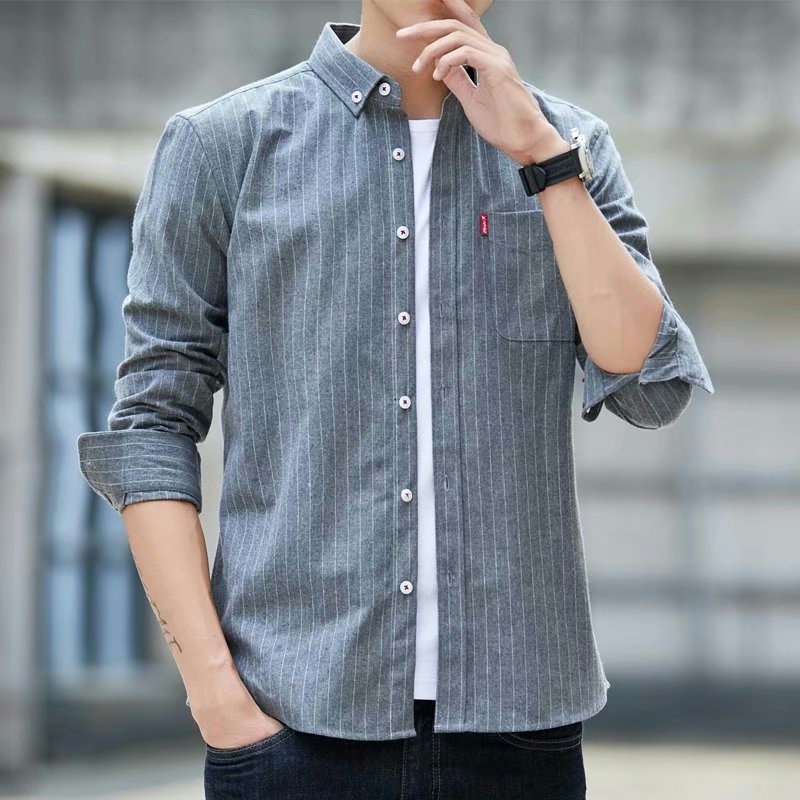 Clearance Sale Shirts for Men to Wear at Work, New Spring, Autumn, and Winter Styles, Pure Cotton Work Shirts, Long Sleeves