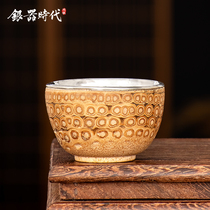 Silver Age Sterling Silver 999 Bamboo Wrapped Silver Tea Cup Tea Cup Home Hospitality Host Cup Pure Handmade Silver Teacup