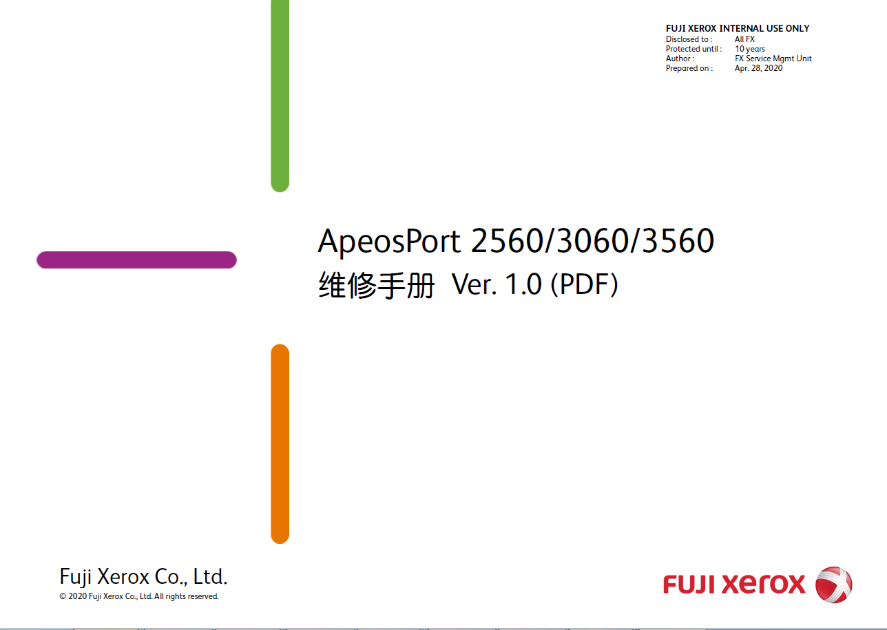 Manual Fuji Xerox ApeosPort 2560 3060 3560 Photocopier Repair