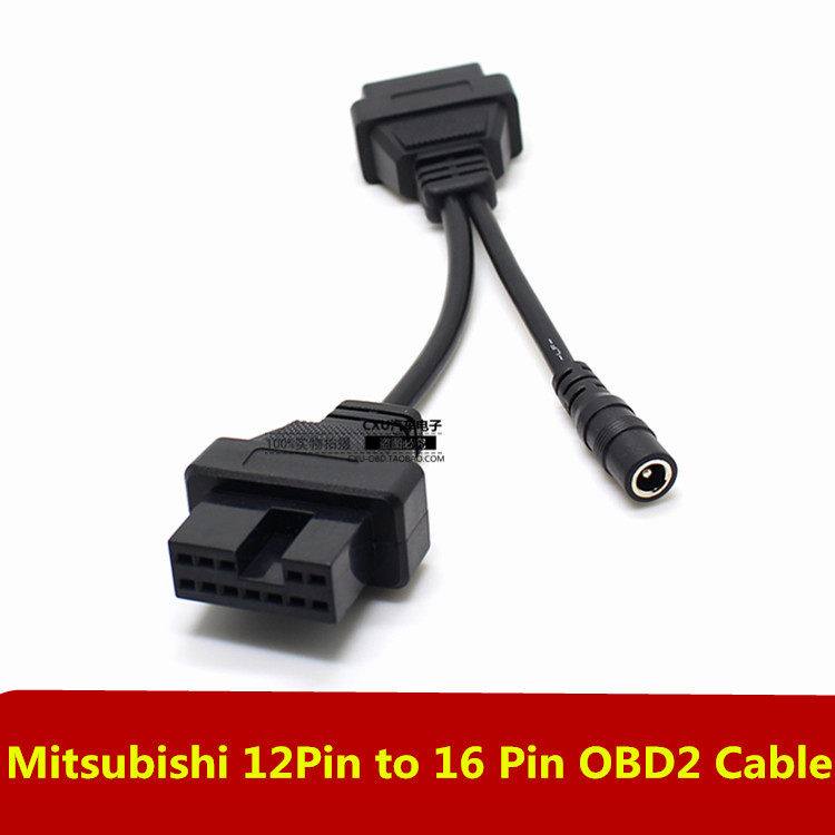 Foreign Trade Wholesale Mitsubishi 12 Pin to 16 Pin OBD 2 Cable Mitsubishi 12 Pin