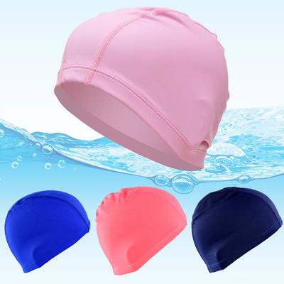 Solid-color fabric swimming cap and goggles set, comfortable hot spring non-clogging swimming cap for adults, men, women and children