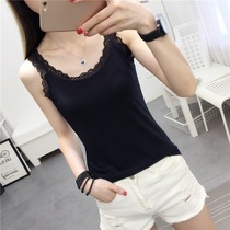 2019 spring new Korean version lace camisole womens short anti-go light beauty back base bandeau wear underwear