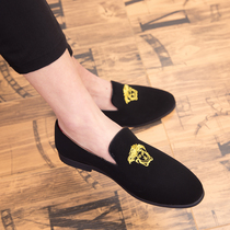 Peas shoes mens 2022 new leather shoes mens European station British Korean version casual breathable slip-on loafers