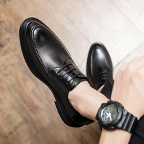 Business formal casual shoes British trend winter plus velvet inner heightened soft bottom pointed groom wedding mens leather shoes