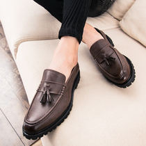 Leather shoes Mens Korean version Inlan sloth One foot pedal 100 Ride Currents Students Casual Tide Shoes Hair Stylist Soo Mens Shoes