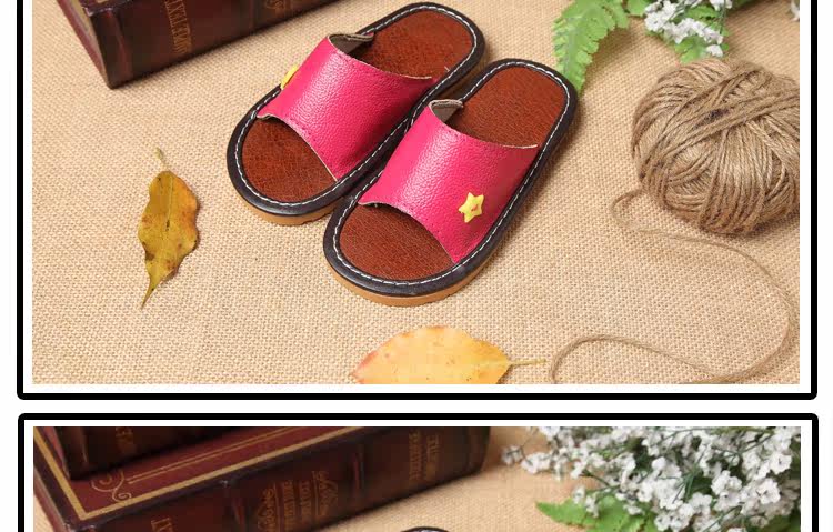 Pantoufles enfants en cuir MISS pour été - semelle tendon - Ref 986043 Image 16