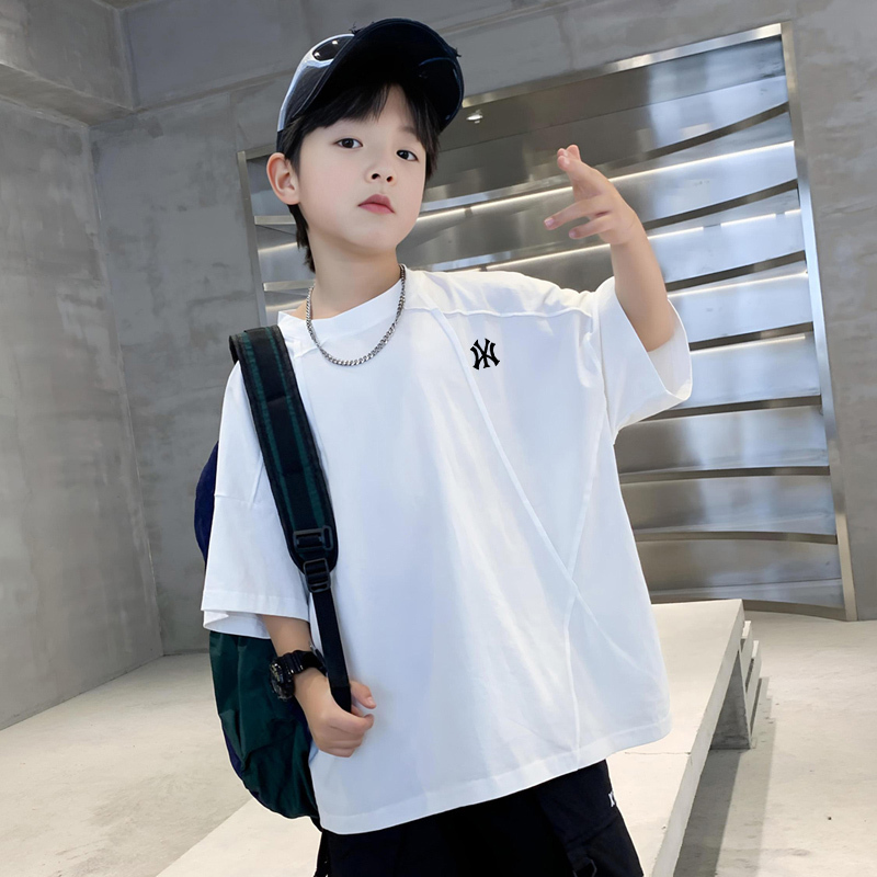 Official Genuine Boys' White T-Shirt Short-Sleeved Pure Cotton Summer 2026 New Style Big Kids Half-Sleeve Boys' Top Trendy T-Shirt Official Genuine Boys' White T-Shirt Short-Sleeved Pure Cotton Summer 2026 New Style Big Kids Half-Sleeve Boys' Top Trendy T-Shirt