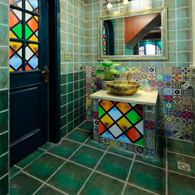 American retro kitchen wall tile tile tile tile tile tile tile tile green anti - anti - tile tile 300