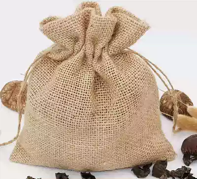 Yellow burlap bag fine sack bag rope environmental protection cotton sack bag style custom-made spot