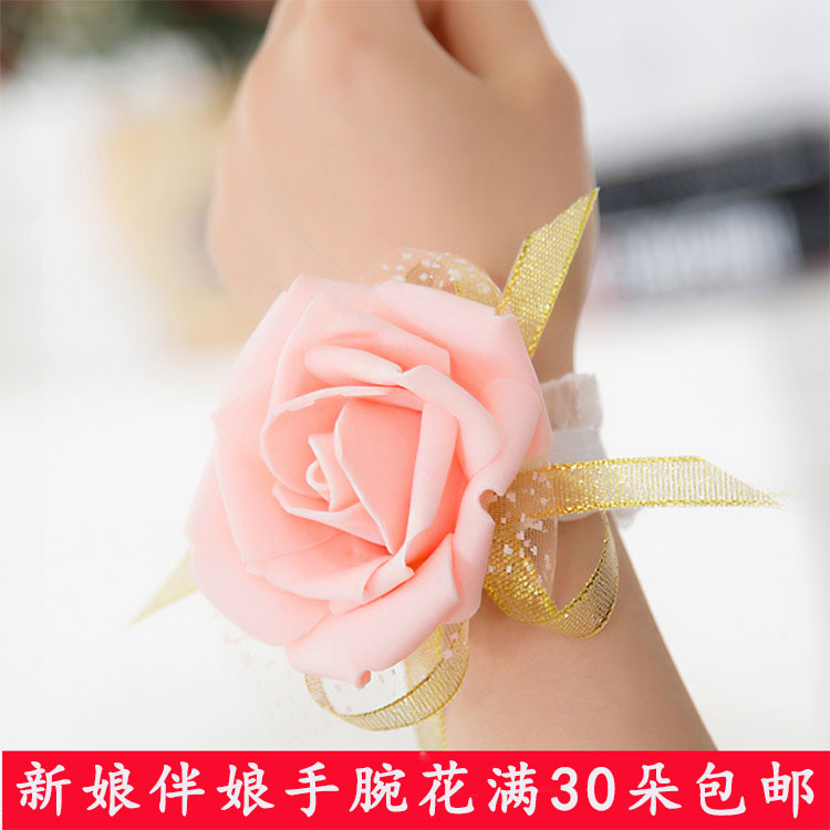 Wrist flower wedding bride bridesmaid personality creative Sen small fresh sister hand flower Korean wedding high-end