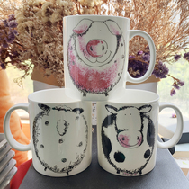 45% bone porcelain (3 fit) large capacity water glasses cute milk cup mark cup coffee cup ceramic mug