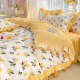 Korean princess-style bed skirt style four-piece set of non-cotton cotton sheets and quilt cover student dormitory bedding three-piece set of 4