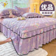 Cotton-Padded Bed Skirt 1.5m 1.8m Fitted Sheet 4 Pure Cotton Bed Cover Dustproof Mattress Cover All-Cotton Bed Cover Non-Slip Single Piece