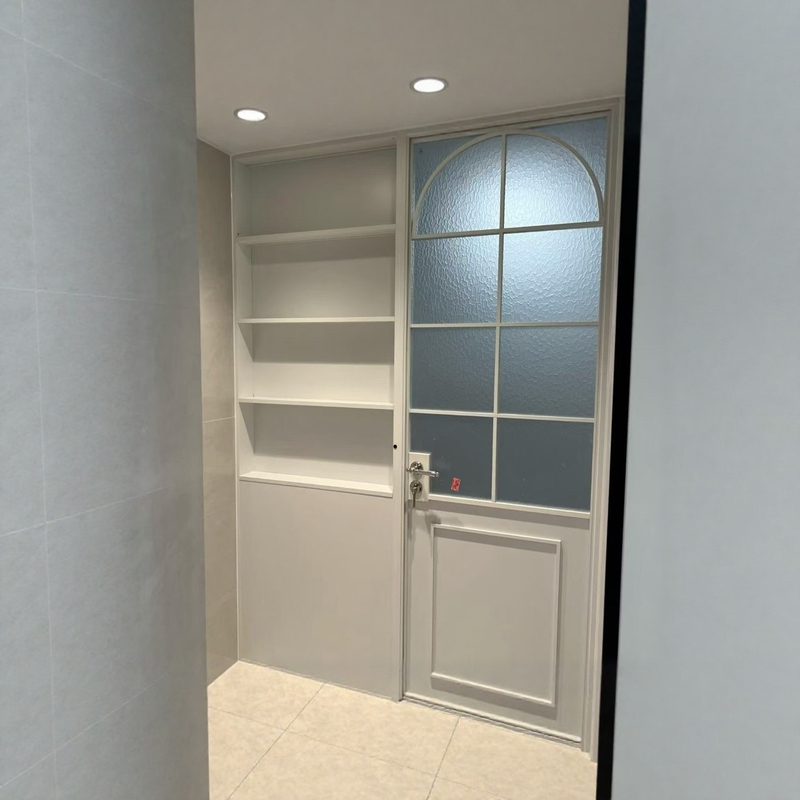Bathroom Partition Door with Cabinet, Titanium Magnesium Alloy Partition Door, Dry and Wet Separation Integrated Toilet Door, Waterproof Sliding Door Bathroom Partition Door with Cabinet, Titanium Magnesium Alloy Partition Door, Dry and Wet Separation Integrated Toilet Door, Waterproof Sliding Door