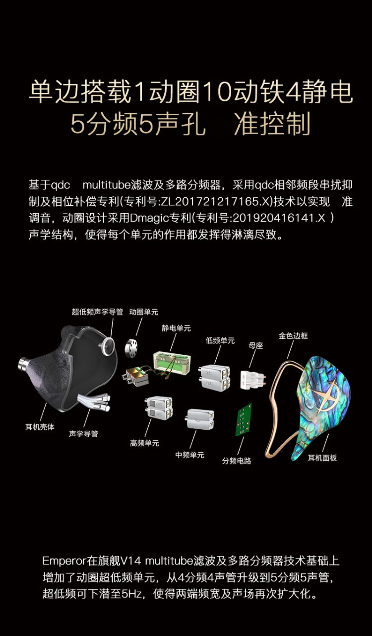 QDC Emperor皇帝帝王圈铁静入耳式HiFi耳机Empress皇后私模定制
