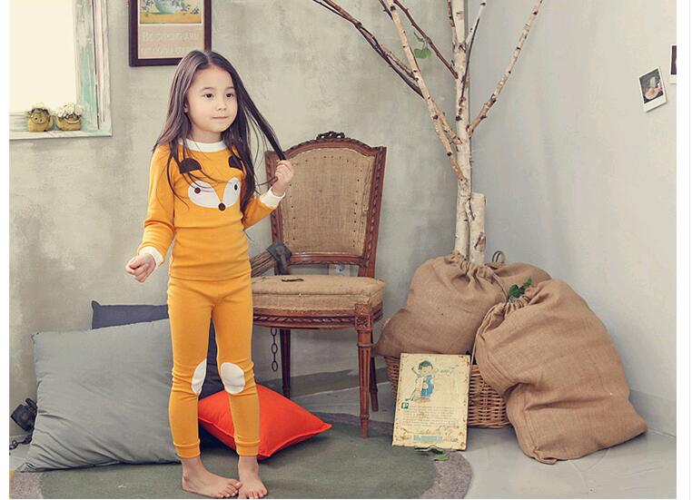 Quần áo trẻ em Đồ lót trẻ em nhiệt thiết lập Cô gái Hàn Quốc phục vụ nhà mùa đông dày cộng với đồ lót nhung trẻ em đồ lót quần áo trẻ em nam