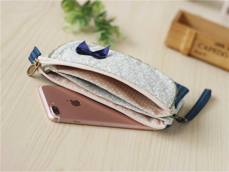 Túi vải ly hợp ngọt ngào Bà Mới có thể đặt túi điện thoại di động khóa kéo phiên bản tiếng Hàn của túi xách chìa khóa hoang dã - Túi điện thoại túi đựng điện thoại chống nước