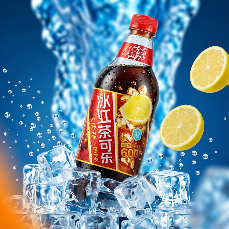 Yuanqi Forest Dominant Ice Black Tea 600ml Bottled Carbonated Drink Lemon Flavor