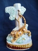 In the 1980s the Junkiln porcelain tiger down the mountain porcelain lampstand nostalgia folk antique antique old objects collection promotional fixtures