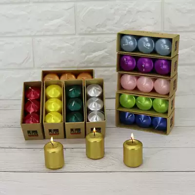 Diameter 3 5cm small cylindrical candle a box of 3 packs wedding romantic festival color small cylindrical candle color candle