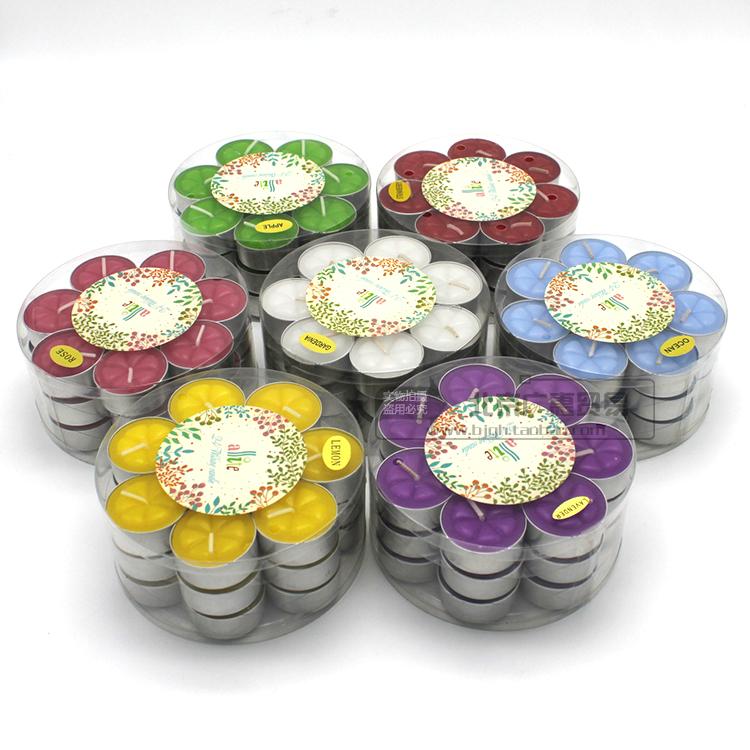 Scented tea wax 24 scented candles in addition to odor Hotel wedding romantic creative aluminum shell 4-hour small candles