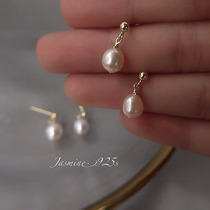S925 Sterling Silver Gentle Temperament Natural Freshwater Pearl Shaped Pearl stud Earrings Hypoallergenic Baroque Style