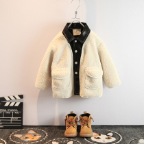 Children Korean autumn winter jacket 2021 Winter new childrens clothing cashmere jacket childrens foreign atmosphere thick coat tide