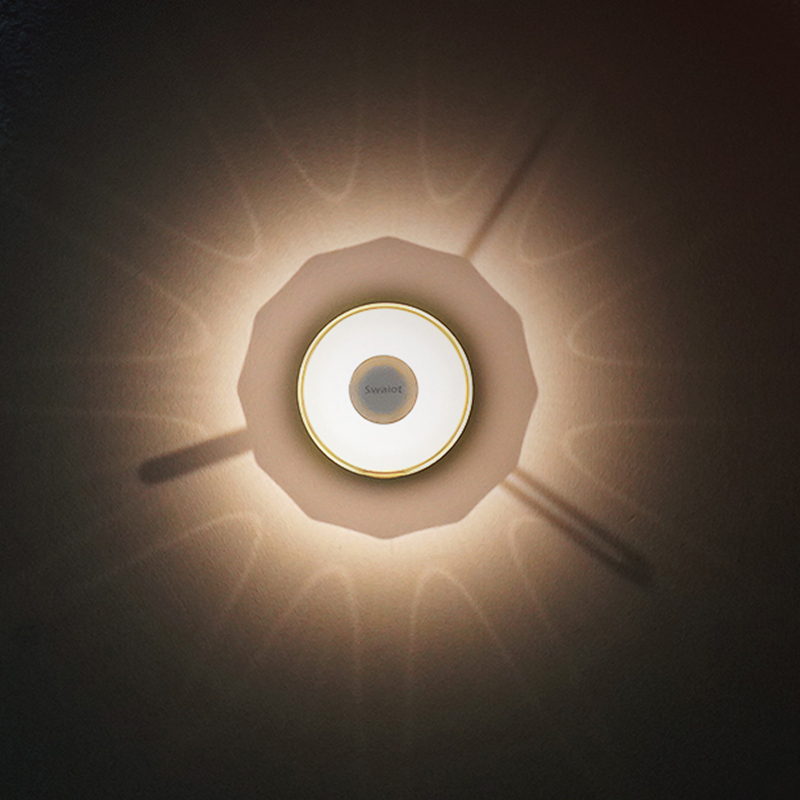 Simple time projection induction lights creative light shadow wall charging intelligent high-end air room wall decoration lights