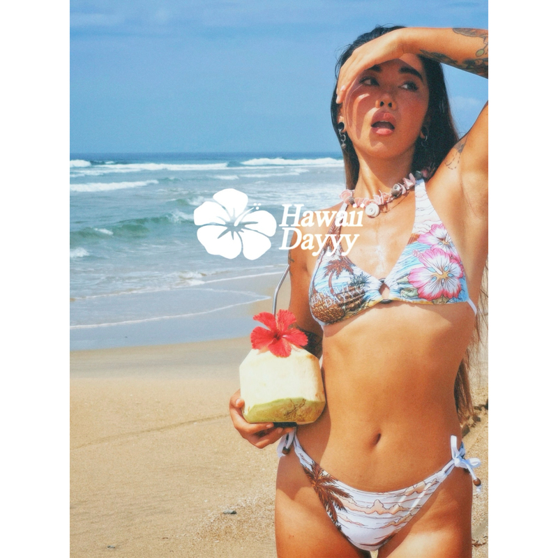 Authentic Hawaii Dayyy Island Hawaiian Coconut Tree Hibiscus Flower Tropical Big Bust Bikini Vacation Beach Authentic Hawaii Dayyy Island Hawaiian Coconut Tree Hibiscus Flower Tropical Big Bust Bikini Vacation Beach
