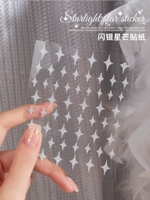 Прозрачная флеш -серебряная звезда Mang наклейка