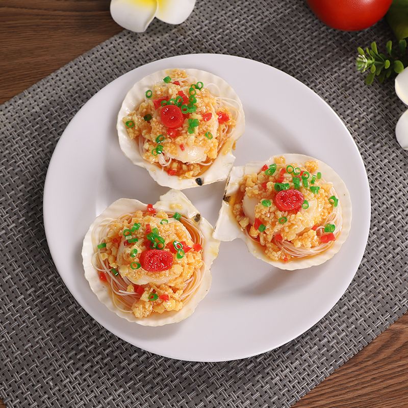 Simulation grilled scallop model fake scallop oyster model Barbecue model Simulation food food model can be customized