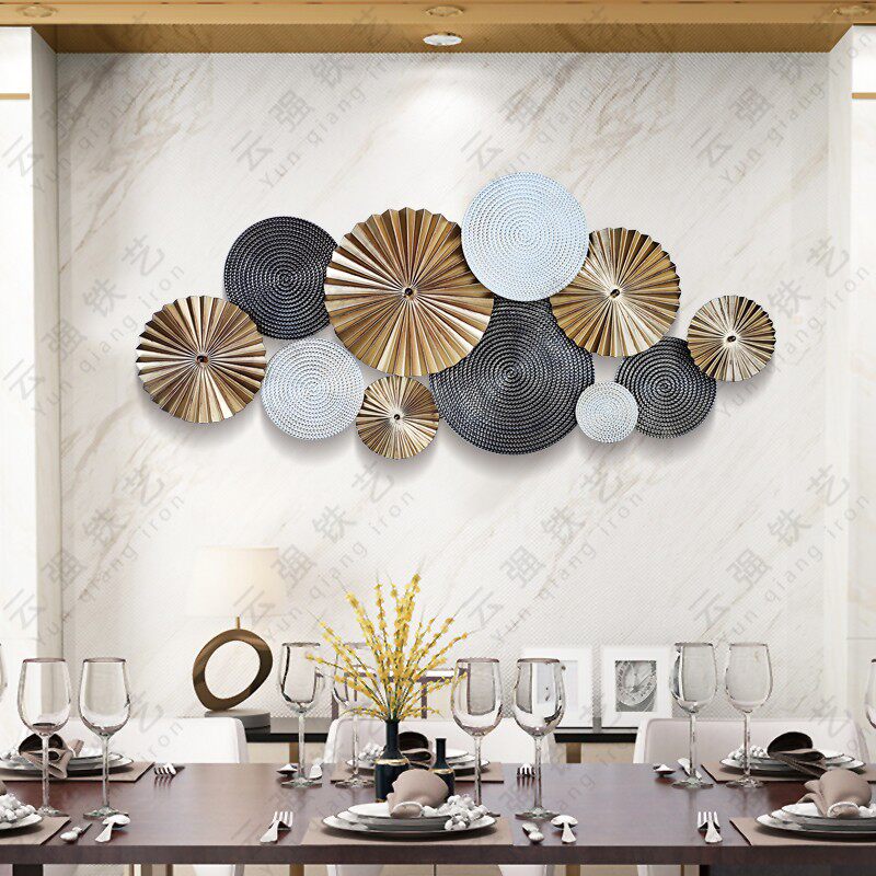 Brief Modern Iron Art Wall Decoration Light Lavish Wall Decoration Pendant Sofa Background Wall Hanging Accessories TV Wall Soft Decorations 