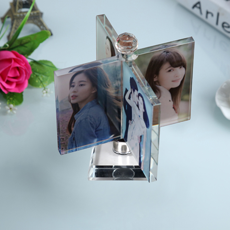 Crystal Windmill Cube Photo Customized Diy Gift Creative Rotation Standing Personalized Crystal Photo Gallery
