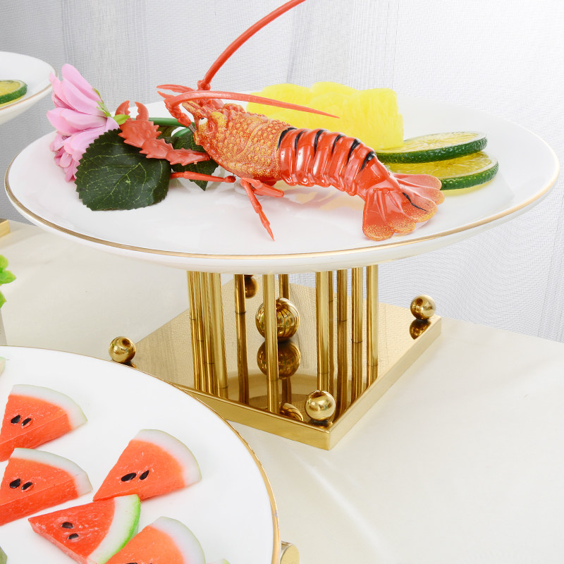 Bar Ktv Clubhouse Fruit Pan Eurostyle Creative Cold Dining Tea Break Table Cake Fruit Nursery Water Fruit Tray Rack Gold