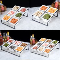 Bar ktv special fruit platter Fruit plate Snack plate Shelf grid plastic snack dried fruit candy plate creative