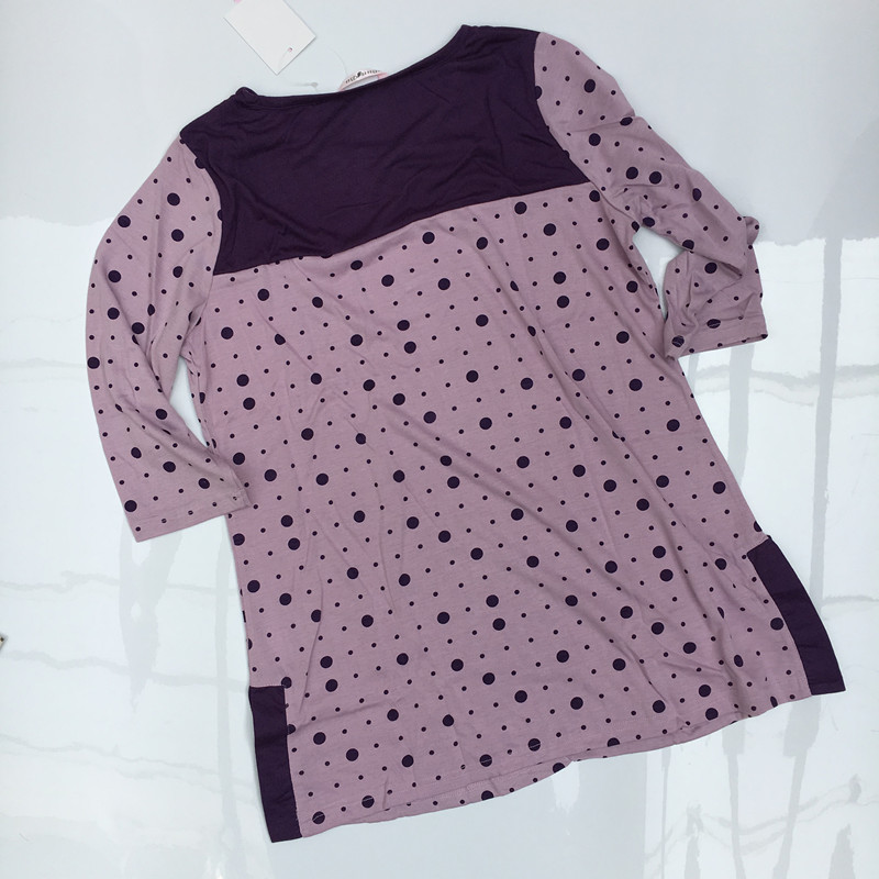 Đồ ngủ nữ mùa hè mỏng polyester và cotton khâu Hàn Quốc Áo của phụ nữ mỏng có thể được mặc bên ngoài dịch vụ mặc nhà dễ thương bảy điểm quần áo bông ấm áp