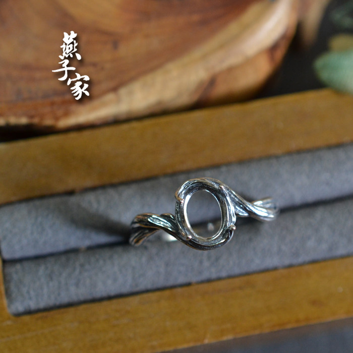 燕子家vintage复古做旧款S925银戒托|6*8空托手作定制首选,小众戒指控必入!-银饰戒指-淘宝好物网
