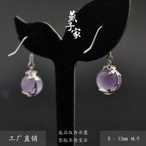 Swallow House 925 Sterling silver through hole pearl Amber Beeswax South Red beads beads diy earrings Ear hook ear ornaments empty bracket