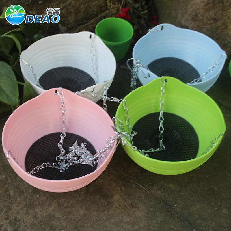 Deao hanging orchid plastic hanging flower pot lazy self-absorbing balcony hanging pot indoor and outdoor gold ge resin hanging hanging basket