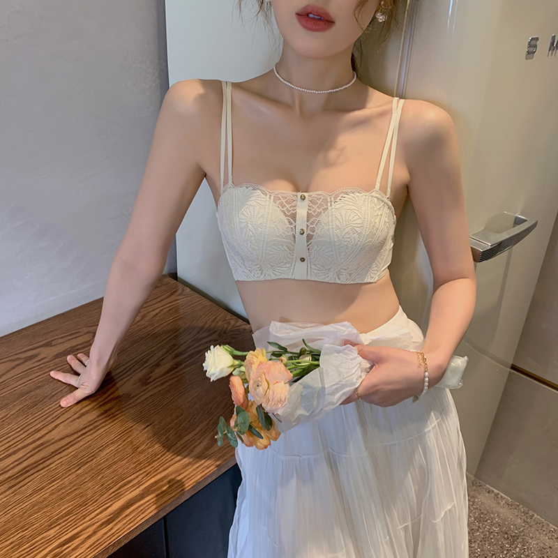 Sexy Smear underwear Female small breasts Gathered Without Shoulder Strap Non-slip Anti-Walking Light No Steel Ring Beautiful Back Comfort Thin bra