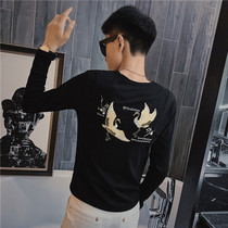 Fall Trend mens t-shirt blouses Han version Body Embroidery Compassionate-Ins Chauded Chauded Net Red Undershirt Handsome and Qi Suits