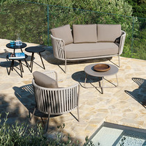 Outdoor rattan sofa rattan chair combination Leisure Villa living room Sunshine Room model room outdoor courtyard terrace furniture