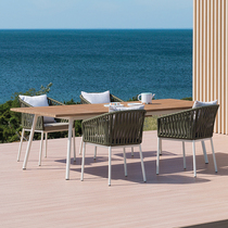 Outdoor table and chair courtyard leisure balcony rattan waterproof chair combination Terrace Garden Villa outdoor sun protection rattan chair