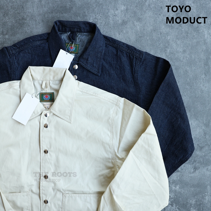 Moduct Japan Toyo Workwear Line White High-Density Poplin Cotton/8.4Oz Denim Coach Jacket