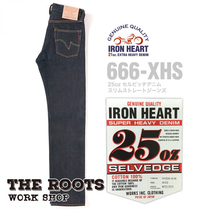 Japan IRON HEART Classic 666XHS Overweight 25oz Indigo Mid-waist Slim Straight Jeans
