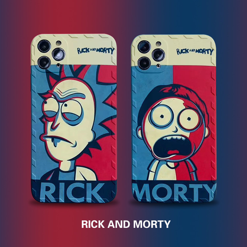 European and American tide brand Rick Morty XR Apple 12pro mobile phone protective case suitable for iPhone11 couple 8plus soft shell Xs
